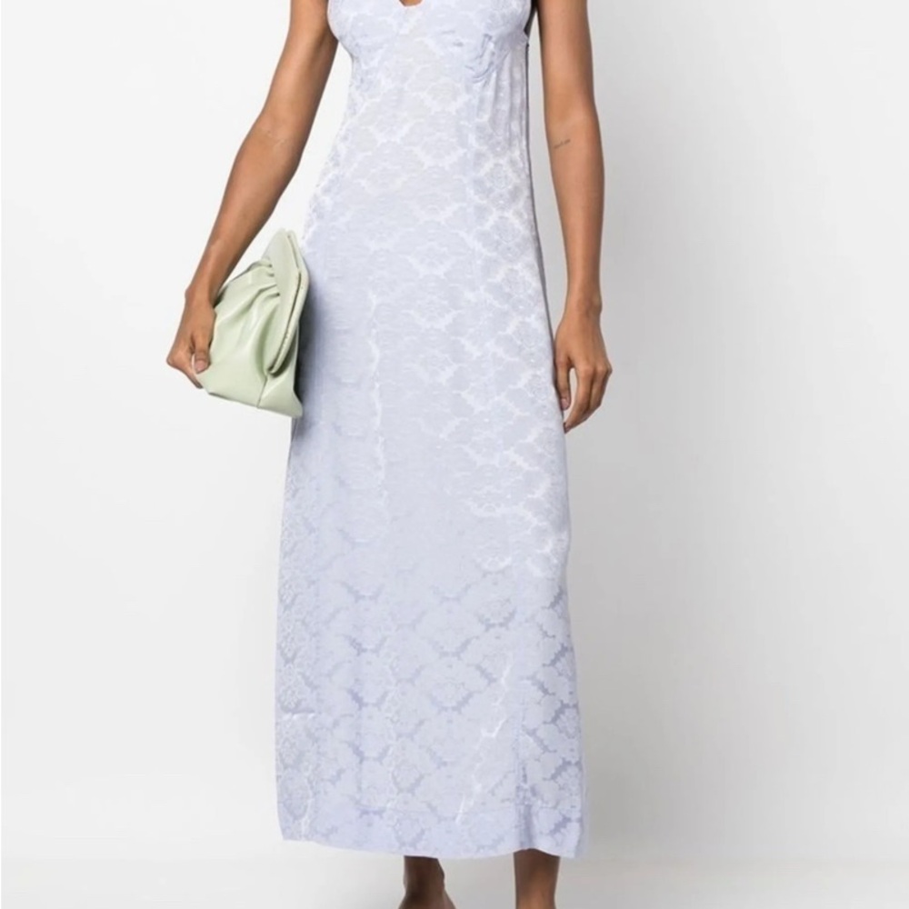 Elegant Light Blue Lace Dress Size 44 EURO- 12US
